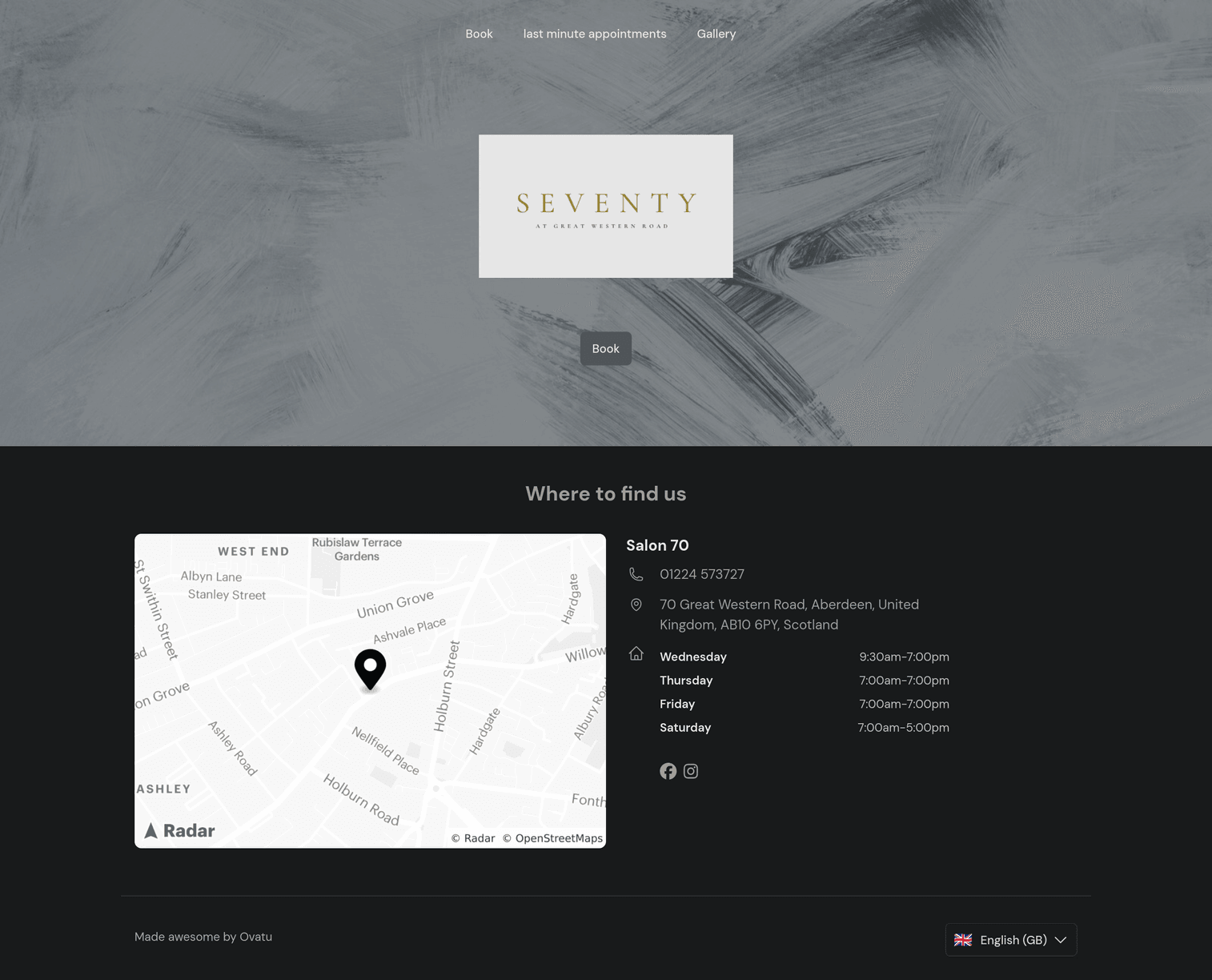 Salon Seventy before our concept design