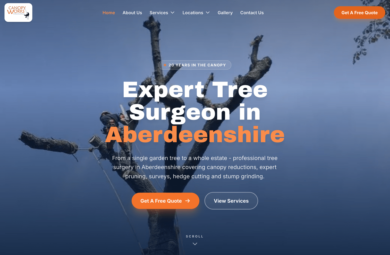 Canopy Works Arboriculture website design