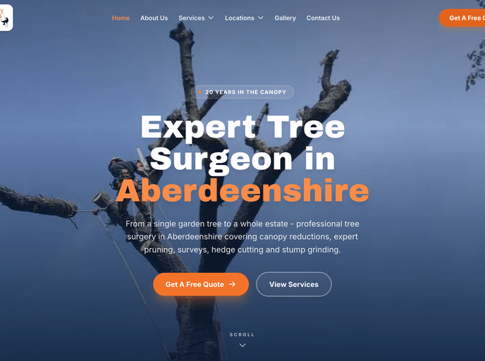Canopy Works Arboriculture website homepage