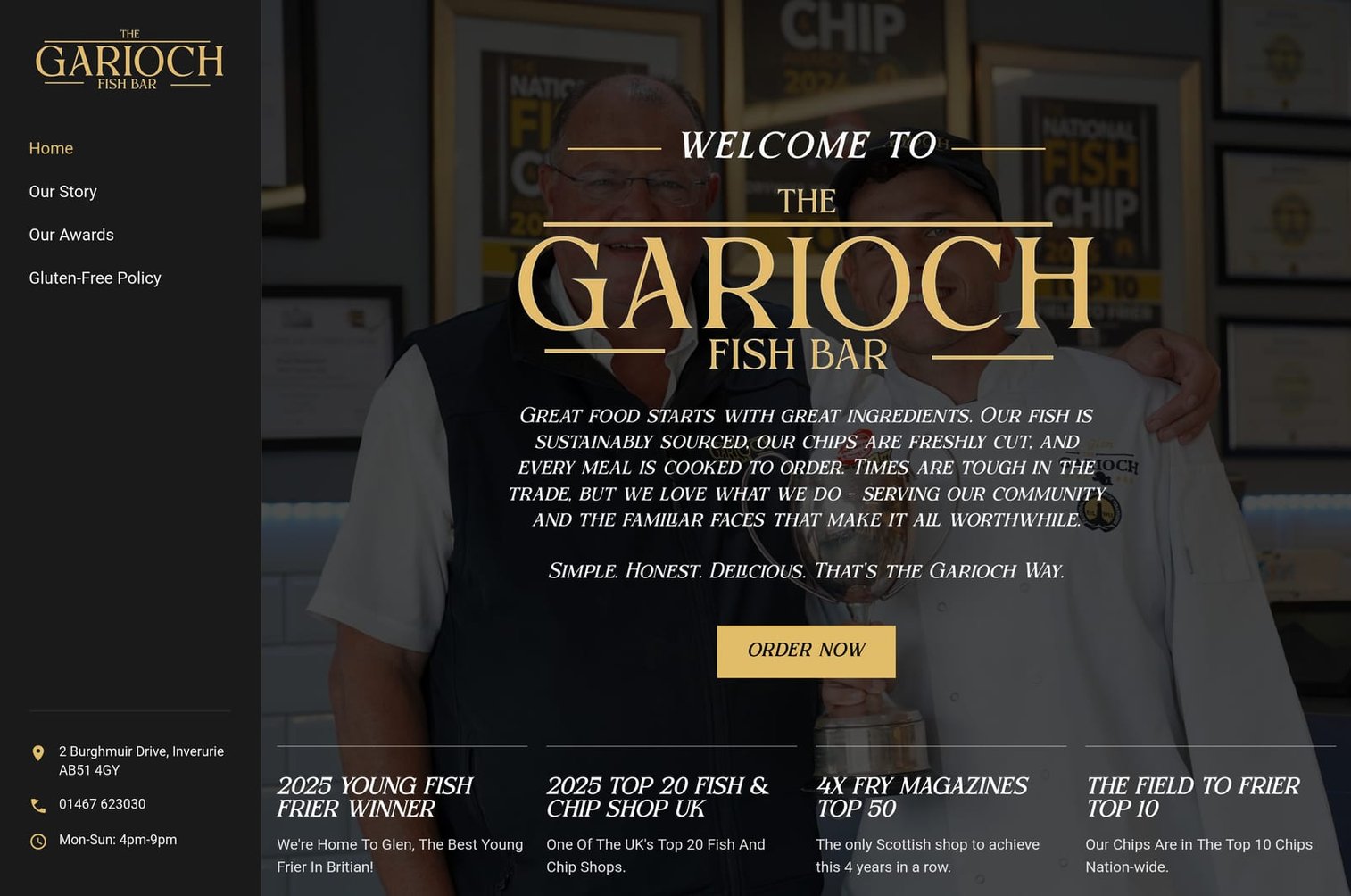 Garioch Fish Bar after our work