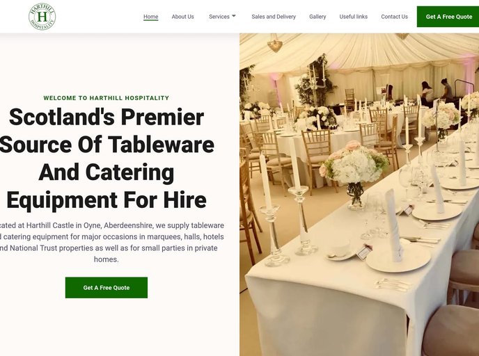 Harthill Hospitality website homepage