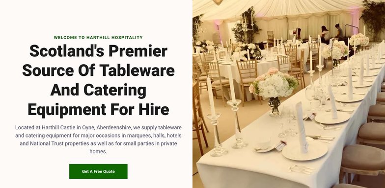 Harthill Hospitality website homepage