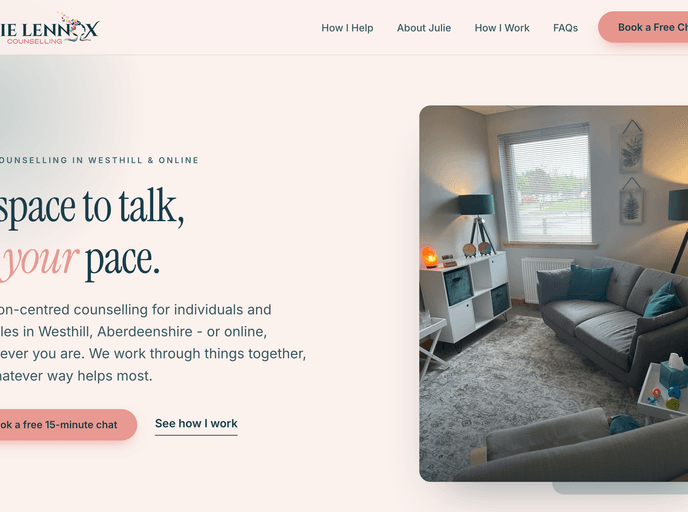 Julie Lennox Counselling website homepage