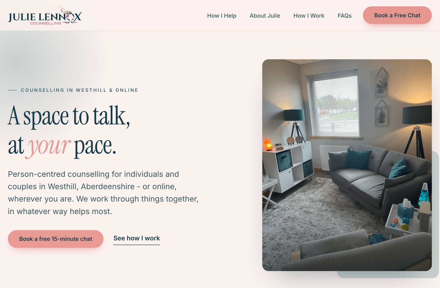 Julie Lennox Counselling website design